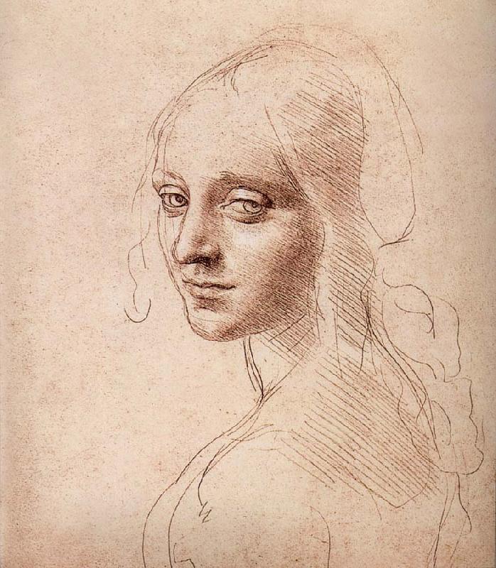LEONARDO da Vinci Study fur the head of a Madchens oil painting image